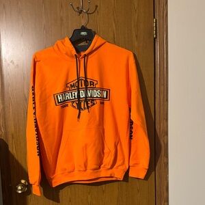 Harley-Davidson Bright Orange Pullover Hoodie with Logo